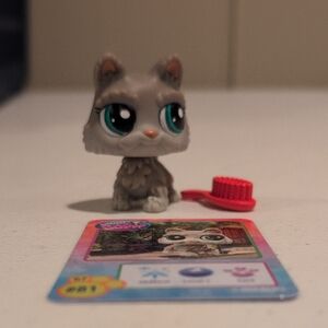 Hasbro Littlest Pet Shop Gray Dog With Card